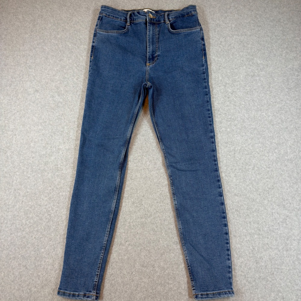 Zara Jeans Women 8 Blue High Rise Skinny Stretch Denim Basic Casual Everyday